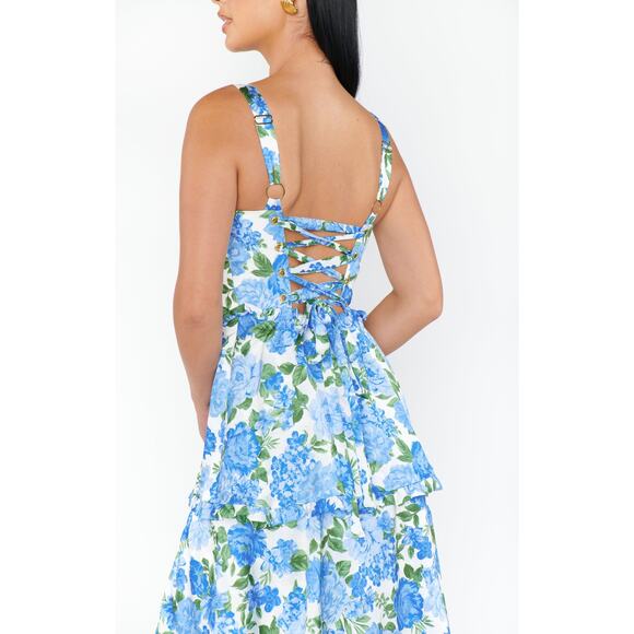 Show Me Your Mumu Lady Corset Dress in Cottage Floral Blue M - Picture 5 of 11